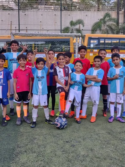 Our Under-8 team after a friendly game with Little Kickers FA, gaining valuable match experience.