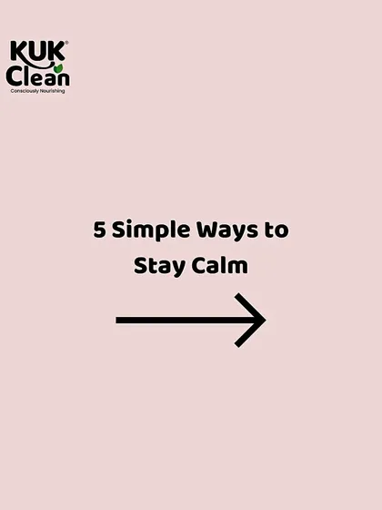 Here are 5 simple ways to stay calm. This is the title card for a series on finding peace through simple, natural practices.