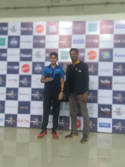 Our players Nitesh and Arnav Borkar at the Mumbai Games. Arnav secured a silver medal in the Sub-Junior boys' category.