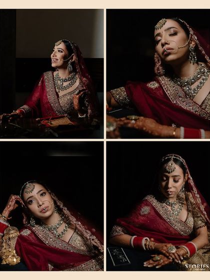 A collection of moody and artistic portraits of the bride, Shelly, showcasing her contemplative and elegant side.