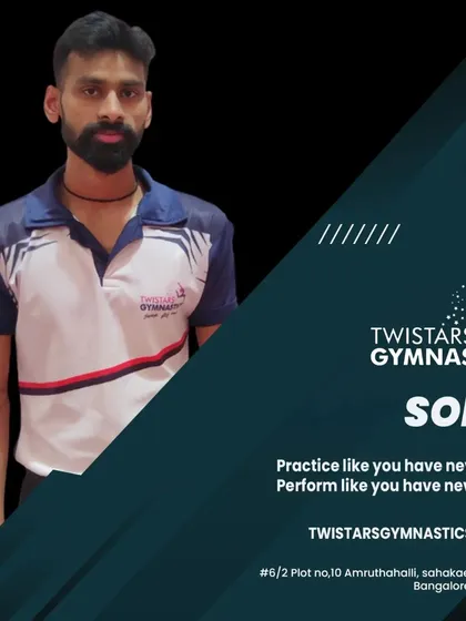 Meet our coach, Sonu. His philosophy is simple: practice like you have never won, and perform like you have never lost. He inspires our gymnasts to always give their best.