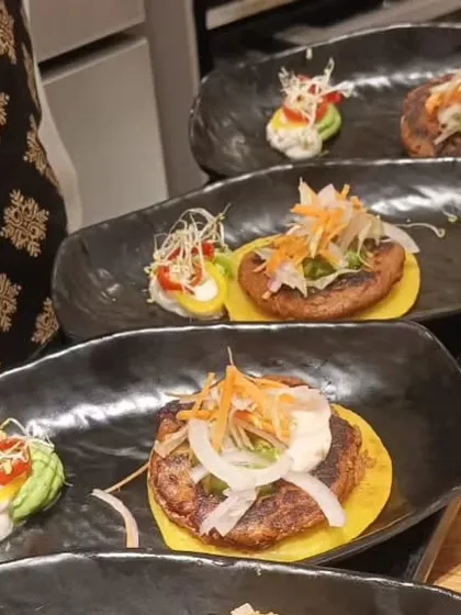 A platter of inventive appetizers from Ayushmann Khurrana's birthday menu. We combined global culinary trends with classic Indian tastes to create a unique and exciting menu for the special occasion.