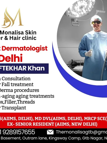 Our clinic is led by highly qualified experts like Dr. Iftekhar Khan. His credentials, including experience from AIIMS and MRCP from the UK, represent the high standard of medical and dermatological care we provide.