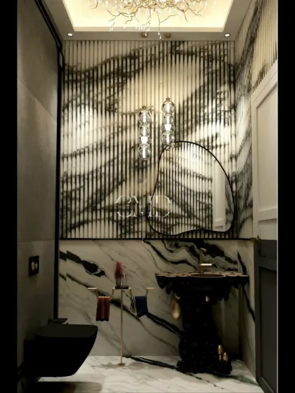 Chizzle My Designs - Turnkey Residential Interior Design Artistic Bathrooms & Powder Rooms photo 16