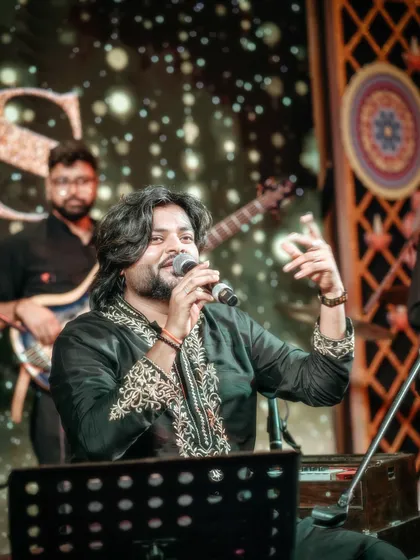 Another expressive shot of Alish Mohan, showcasing the storytelling aspect of our singing, where facial expressions and gestures are as important as the voice.