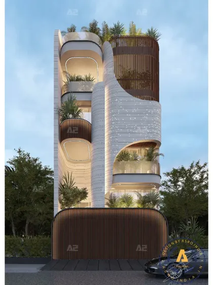 This 200-sq-yd home in DLF Gurgaon stands out with its beautiful flowing curves and smooth, sculpted lines. Instead of the usual straight edges, we embraced soft, rounded forms to give the house a sense of movement and calm elegance.