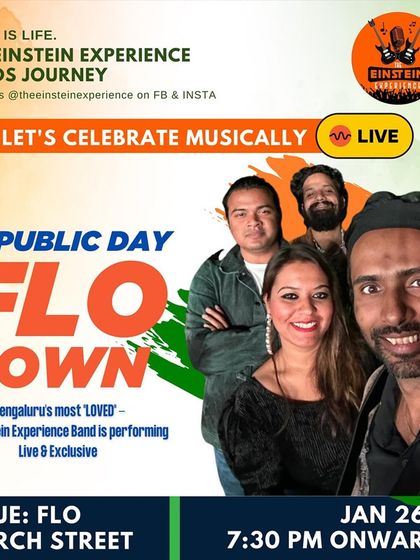 The poster for our Republic Day "FLO-Down" event at FLO Church Street, a popular spot in Bangalore.