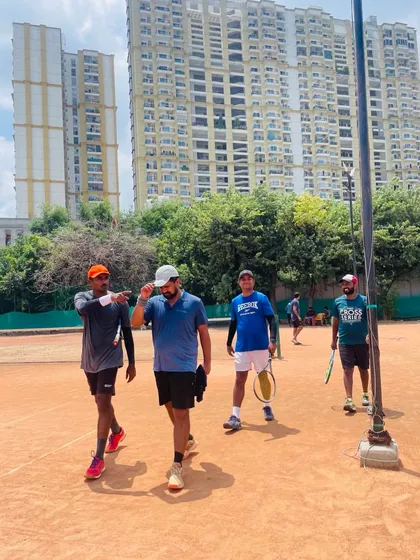 A group of players after a rewarding morning tennis session at our academy.