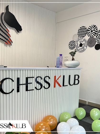 The reception area of our Bangalore center, decorated for our Independence Day tournament. Our front desk is the welcoming face of the club, ready to assist members and visitors.