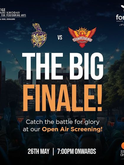 The big finale! We hosted an epic open-air screening for the IPL final, where fans could experience the battle for glory under the stars.