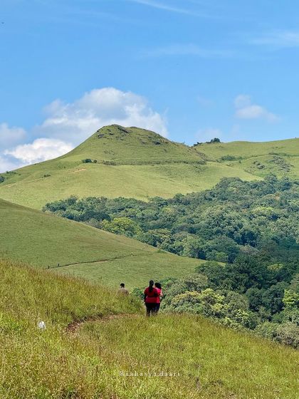 Trekkers making their way along the path, showcasing the beautiful journey.