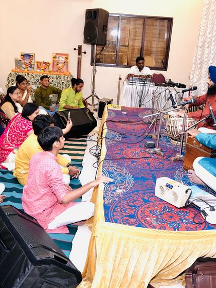 A wide shot of the intimate concert setting in Mumbai. Performing in front of a knowledgeable audience is always a rewarding experience.