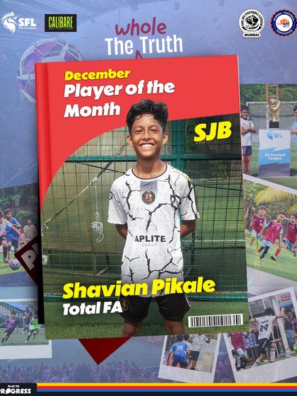 Shavian Pikale from Total FA, whose performance and presence earned him a Player of the Month award for December.