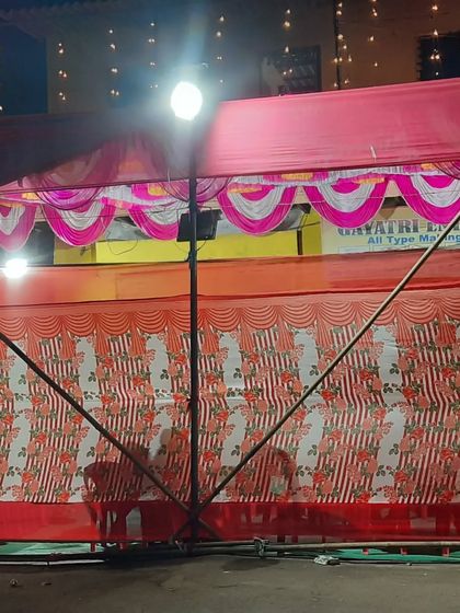 A temporary tent and sound setup for an outdoor function. We are equipped to handle events in various types of locations.