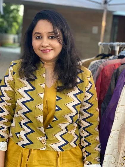 Wearing my daily dose of confidence with this chevron-print blazer from my brand, Indyvarna. A statement jacket is an easy way to express your personal style while maintaining a professional edge.