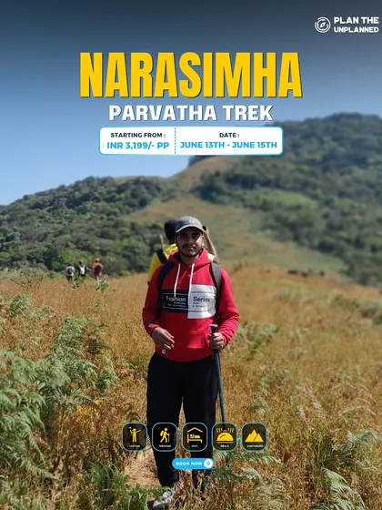 A trekker on the Narasimha Parvatha trek, another beautiful trail in the Western Ghats.