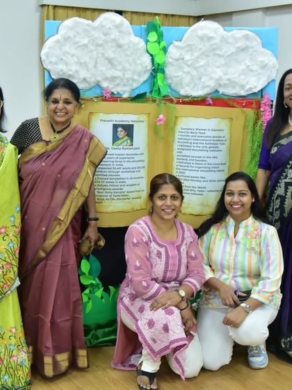 Posing with the wonderful coordinating team at the Fravashi Academy in Nashik. Their dedication to art integration in education is truly inspiring.