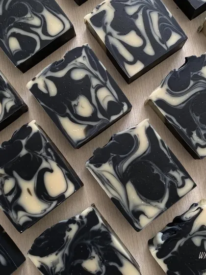 Our Charcoal Detox Bar, ready for you. It's scented with a refreshing, minty-citrus blend of Peppermint, Spearmint, Grapefruit, and Rosemary essential oils for a truly invigorating wash.