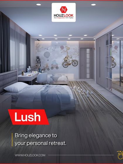 Houzlook - Full Home Interior Design & Turnkey Execution Serene & Stylish Bedrooms photo 5