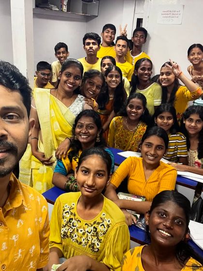 Embracing new beginnings with the vibrant energy of yellow on Day 1 of Navratri 2024.