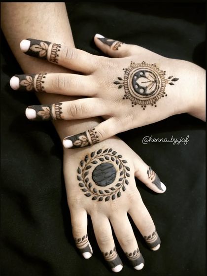 A matching set of simple mandala designs for a child.