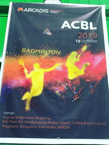 I was proud to host the Arcadis Corporate Badminton League (ACBL) in 2019. This banner showcases my experience in managing and executing successful corporate tournaments for leading companies in Bangalore.