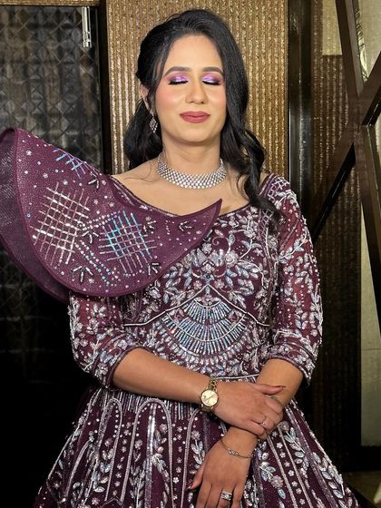 Be your best self. This client is rocking a unique purple gown, and I gave her a makeup look with matching purple eyeshadow to complete the style.