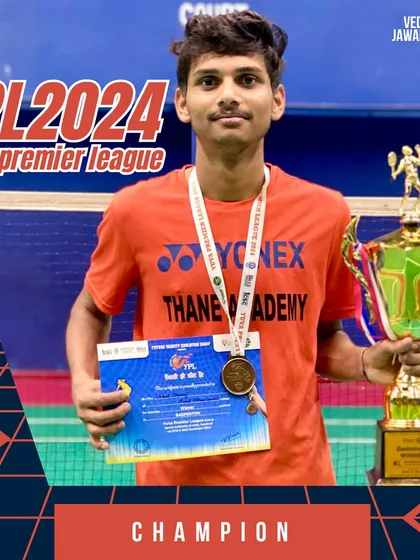 Vedant Jawanjal, champion of the Yuva Premier League (YPL) 2024, holding his trophy.