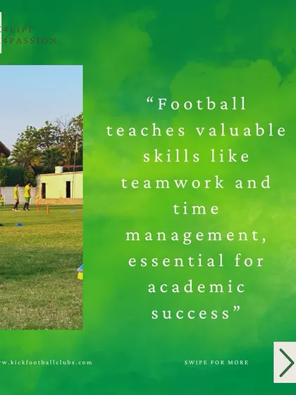 Football teaches valuable skills like teamwork and time management, which are essential for academic success.