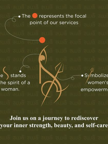 The meaning behind our logo. The 'S' for the spirit of a woman, the trident for empowerment, and the dot for our focal point of service. It is a journey to rediscover inner strength.