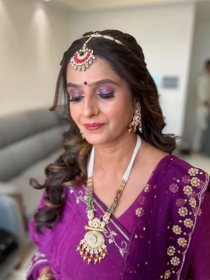 A close-up showing the beautiful purple tones on her eyes.