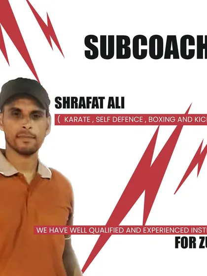 Meet one of our well-qualified sub-coaches, Shrafat Ali. We believe in having experienced and specialized instructors for all our programs, from Karate and Boxing to Zumba, to ensure you get the best guidance.
