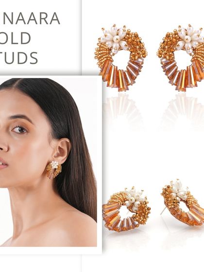 The Ninaara Gold Studs are perfect for breaking stereotypes, offering a unique design for your everyday fashion.