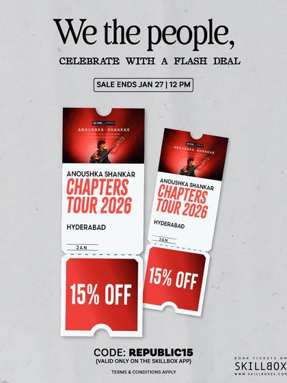 A Republic Day flash sale announcement for the Anoushka Shankar Chapters Tour.