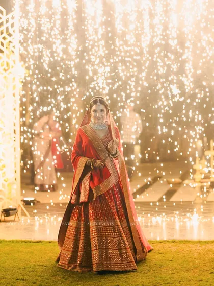 A bride's entrance that sparkles with magic. We use cold pyrotechnics to create a safe yet stunning shower of sparks, ensuring the bride's walk down the aisle is a true showstopper moment.