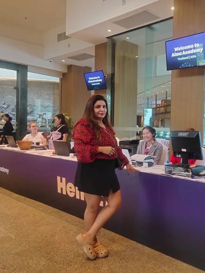 Our founder attending the Alma Academy in Thailand. We are committed to continuous learning and staying at the forefront of the latest aesthetic technologies and techniques.