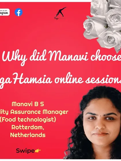 This is the cover for a testimonial from Manavi, a Quality Assurance Manager from the Netherlands, sharing why she chose my online sessions.