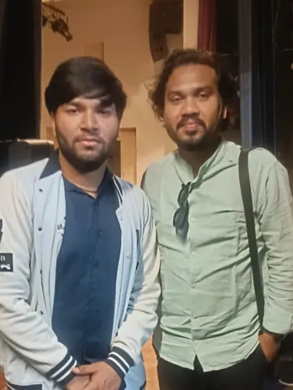 A picture with a student. My aim is to be an approachable guide for anyone on the path of learning tabla, just as my Gurus have been for me.
