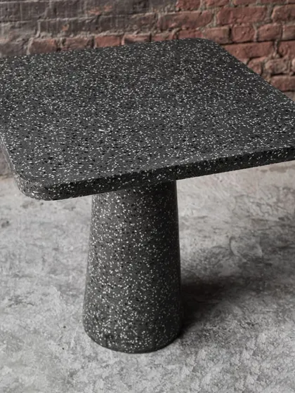 Explore the variety of our custom tables and consoles. From multi-color concrete slabs and Venetian terrazzo tops to pieces with intricate brass inlays and leaf imprints, each one is handcrafted to be uniquely yours.