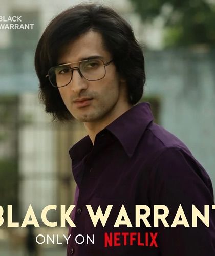 A promotional poster for 'Black Warrant' featuring Sidhant's character look, with hair designed by our team.