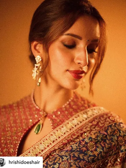 Tripti Dimri looking elegant and dripping in tradition. I love seeing my hair color work as part of such a beautiful, complete look.