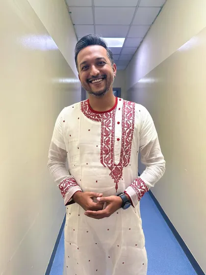 A closer look at the beautiful embroidery on a traditional 'Panjabi'. Each one tells a story and connects me to my Bengali roots.