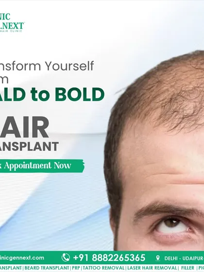 Transform yourself from bald to bold with a hair transplant. Book an appointment to start your journey.