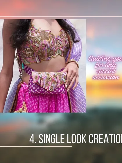 Need a stunning look for a specific event? My Single Look Creation service is perfect for any special occasion, whether it's for a wedding function or a personal event.