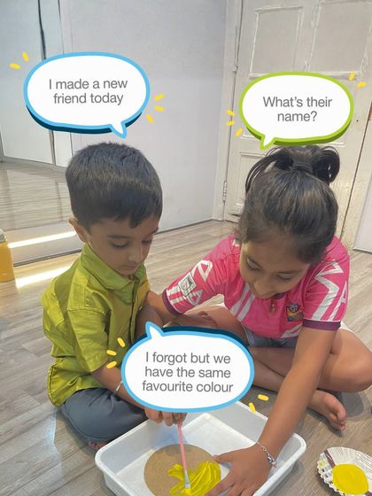 "I made a new friend today." "What's their name?" "I forgot but we have the same favorite color." The pure and simple logic of childhood friendships.