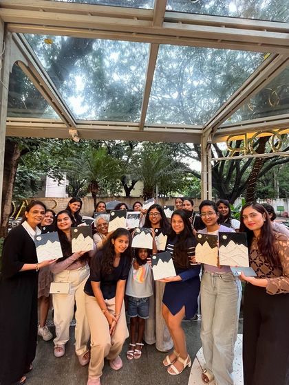 The full group from the mountain texture art workshop. It’s so rewarding to see everyone’s unique take on the same theme.