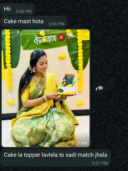 We received such lovely feedback for this Kelvan cake. The client said, "Cake mast hota" and was thrilled that the topper's saree matched her own.