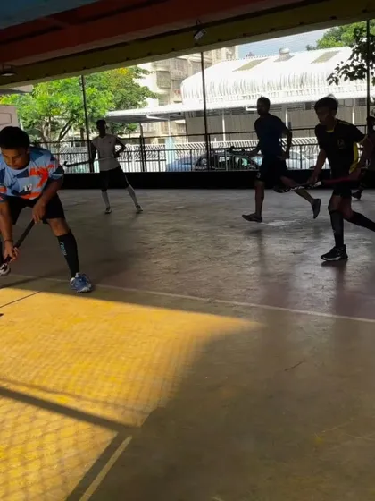 Players spread out during a practice game, demonstrating the importance of spacing and movement even in a smaller playing area.