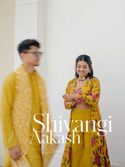 An artistic shot with motion blur, creating a dreamy and dynamic portrait for their Haldi day.
