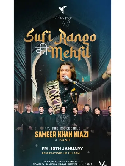 A poster for our 'Sufi Rango ki Mehfil' at IVORYY, New Delhi. It was a night filled with the beautiful colors of Sufi music.